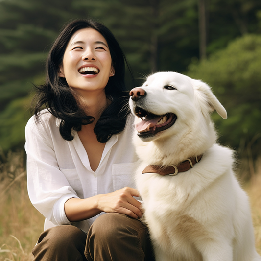 愛犬と飼い主のツーショット